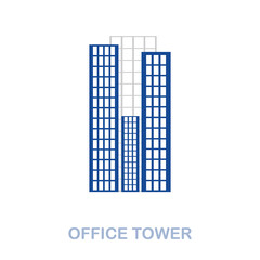 Office Tower flat icon. Colored element sign from office tools collection. Flat Office Tower icon sign for web design, infographics and more.