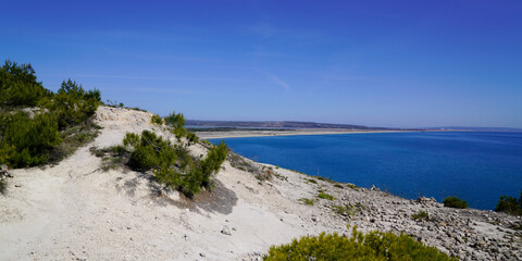 Leucate panoramic natural coast in french Occitanie south france