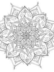 Mandala art illustration coloring book anti stress 