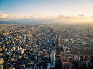あべのハルカスからの大都会大阪の眺望
