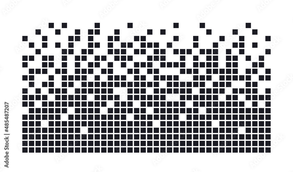 Wall mural pixel disintegration background. decay effect. dispersed dotted pattern. concept of disintegration. 