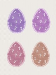 happy easter bunny eggs postcard holiday
