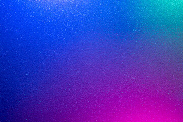 Color gradient background. Grain texture. Holographic uv led illumination. Neon light blue magenta...