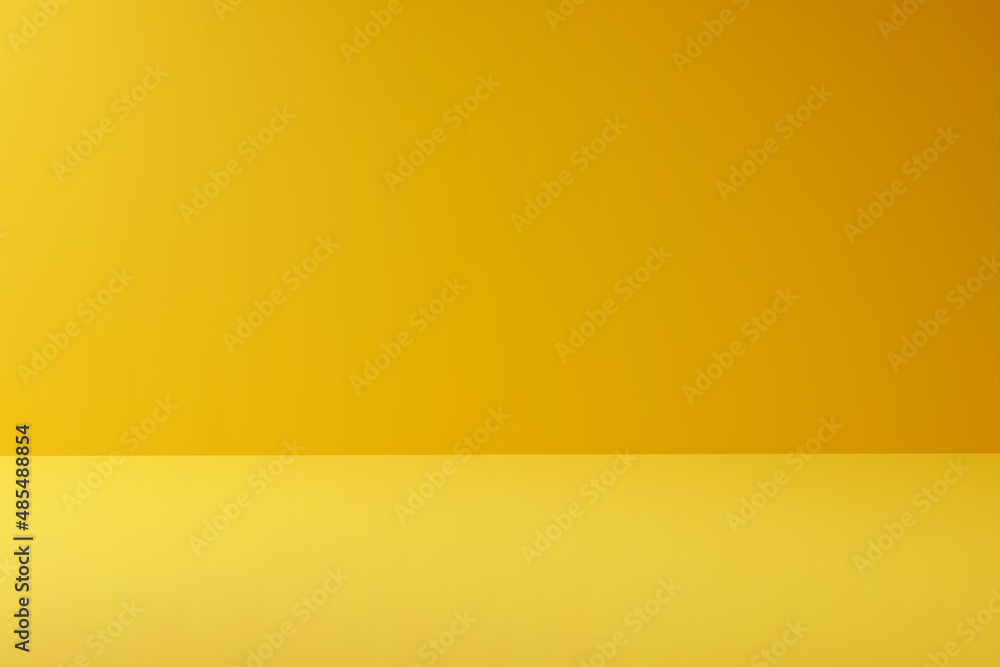 Aufkleber blank yellow display background with minimal style. blank stand for showing product or product prese