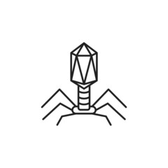 Bacteriophage virus icon. High quality black vector illustration.