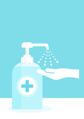 感染予防・手指消毒する人の手 - サイン・ポスター - 消毒・除菌・感染予防のイメージ素材
