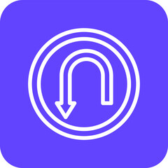 U turn Vector Icon Design Illustration