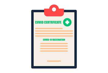 Covid Certificate vaccination. Vector illustration.