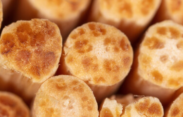 Close up of wooden toothpicks as background.