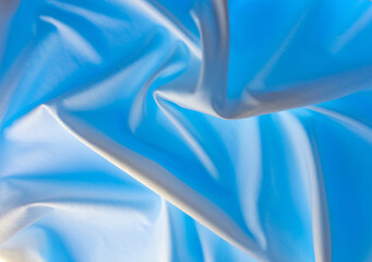 Blue fabric material as an abstract background.