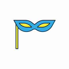 Filled outline Carnival mask icon isolated on white background. Masquerade party mask. Vector