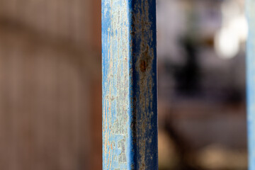 Detail from old painted metal fence
