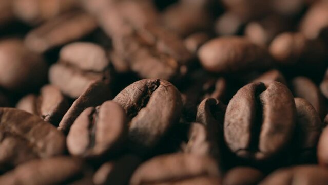 回転するコーヒー豆　Rotating coffee beans