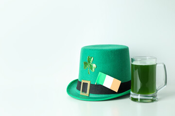 Different St.Patrick's Day accessories, space for text