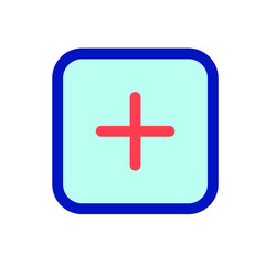 Obraz premium Add Button Flat Icon