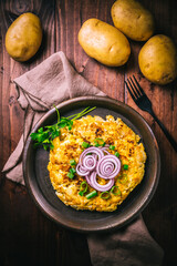 Tortilla - spanish omelette with potatoes and onions