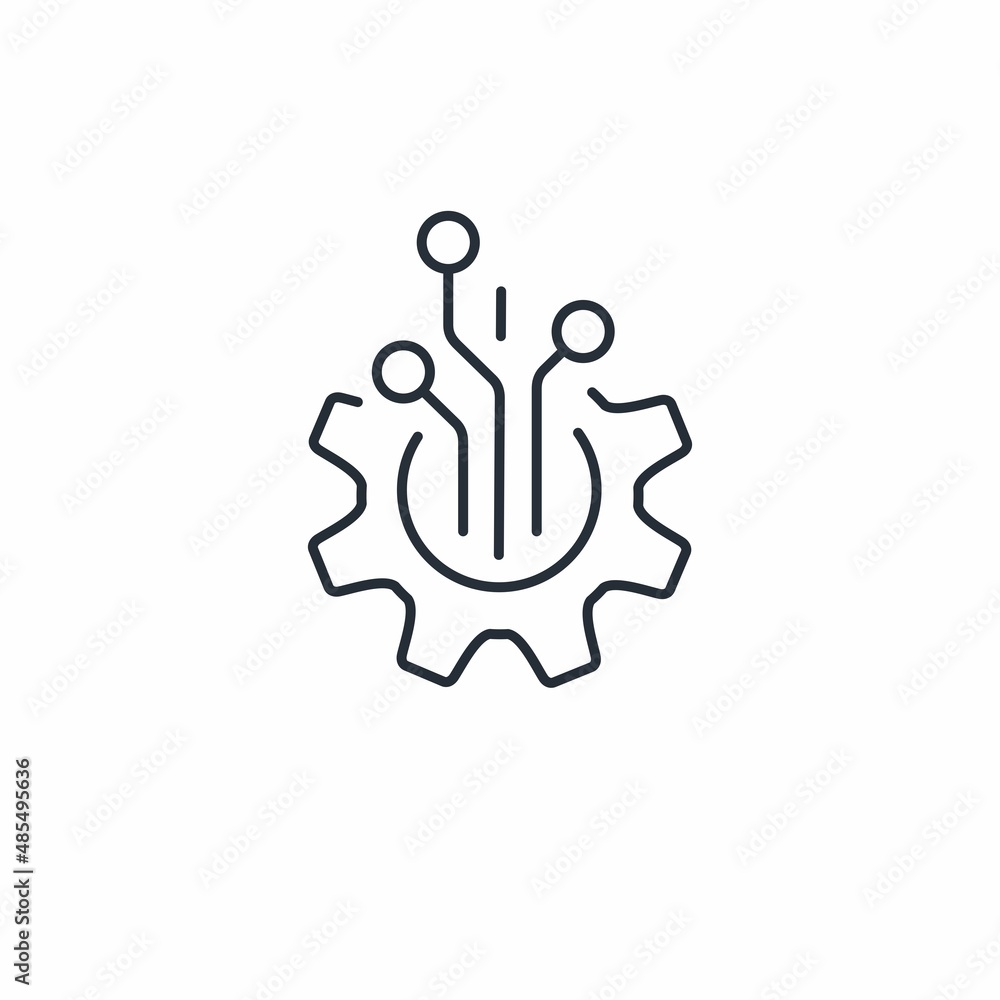 Poster electronic technical procuring. vector linear icon isolated on white background