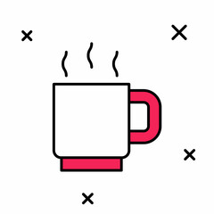 Filled outline Coffee cup icon isolated on white background. Tea cup. Hot drink coffee. Vector