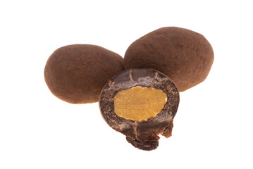 almond truffle in chocolate isolated