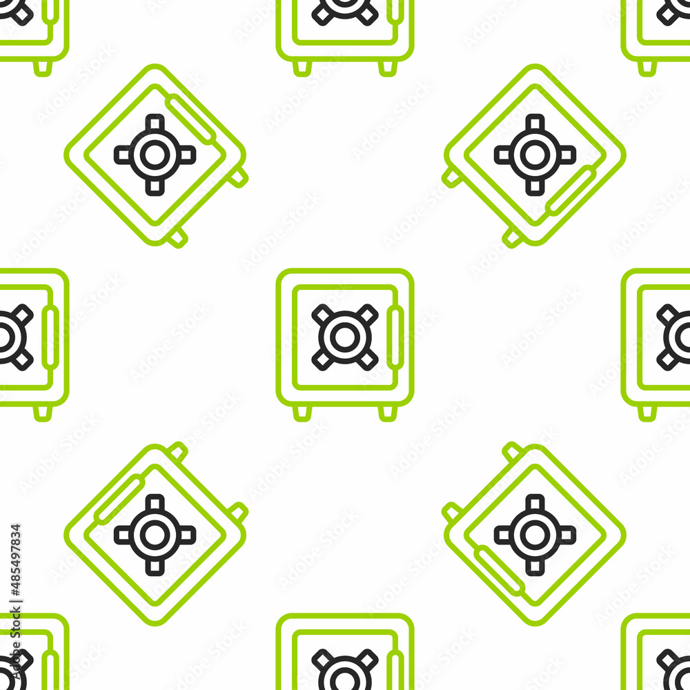 Poster line laptop icon isolated seamless pattern on white background. computer notebook with empty screen 
