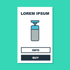 Filled outline Punching bag icon isolated on turquoise background. Vector