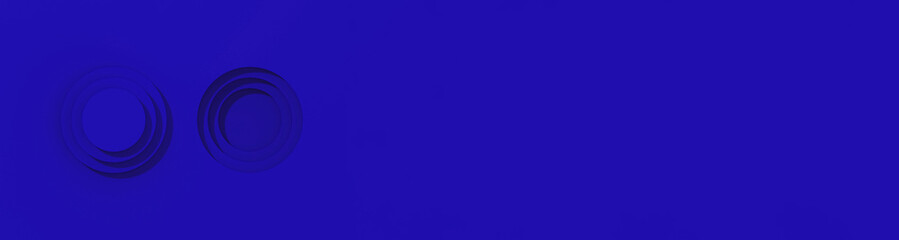 Azure Blue discs with shadows. cylindrical grooves with shadows. abstract pattern of round...