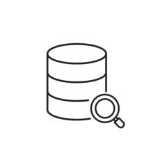 Data search icon. High quality black vector illustration.
