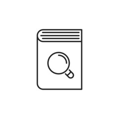 Book search study icon. High quality black vector illustration.