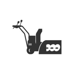 Device for snow removal from roads in winter, flat vector illustration isolated on white background.