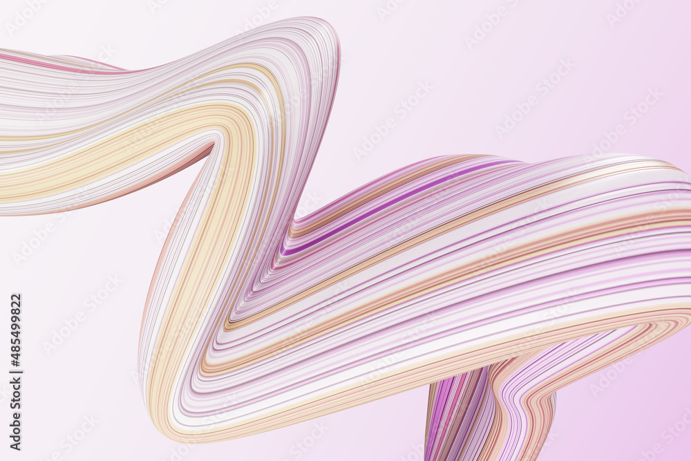 Aufkleber Abstract pink linear cloth pattern on light background. Design and texture concept. 3D Rendering.