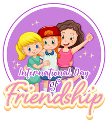 Obraz na płótnie Canvas International Day of Friendship banner with children group