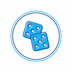 Filled outline Game dice icon isolated on white background. Casino gambling. Vector
