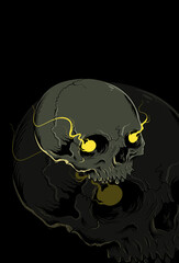 Skull vector illustration hand drawing