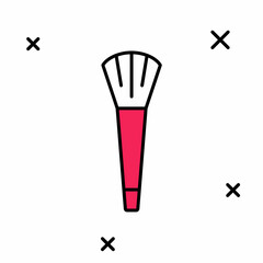 Filled outline Makeup brush icon isolated on white background. Vector