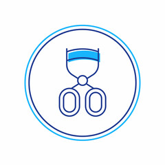 Filled outline Eyelash curler icon isolated on white background. Makeup tool sign. Vector