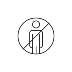 No people icon. No admittance. High quality black vector illustration.