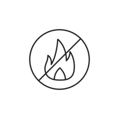 Fototapeta premium No fire icon. No flame. High quality black vector illustration.