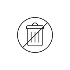 Don’t litter icon. High quality black vector illustration.