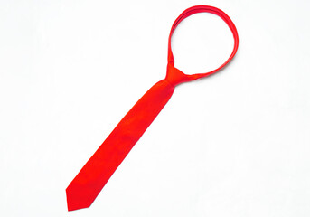 Red tie isolated on a neutral background