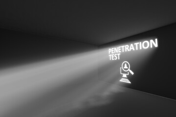PENETRATION TEST rays volume light concept 3d illustration - obrazy, fototapety, plakaty