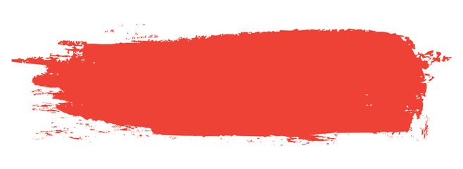 Red brush stroke isolated on white background. Trendy brush stroke vector for red ink paint, grunge backdrop, dirt banner, watercolor design and dirty texture. Brush stroke vector