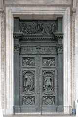 High reliefs of the inner door of St. Isaac's Cathedral. Saint Petersburg