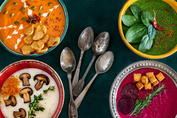 Fototapeta na wymiar Healthy homemade soup with vegetables