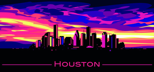 Houston Texas skyline vector illustration - 485507434