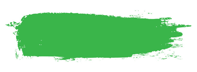 Green brush stroke isolated on white background. Trendy brush stroke vector for green ink paint, grunge backdrop, dirt banner, watercolor design and dirty texture. Brush stroke vector