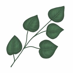 Naklejka premium Green brunch with leaves