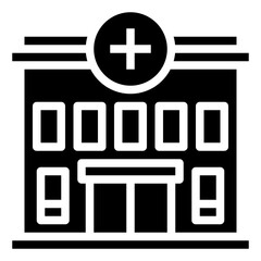 Obraz premium HOSPITAL BUILDING glyph icon,linear,outline,graphic,illustration