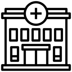 Obraz premium HOSPITAL BUILDING line icon,linear,outline,graphic,illustration