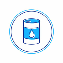 Filled outline Barrel oil icon isolated on white background. Vector