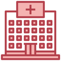 Obraz premium HOSPITAL BUILDING red line icon,linear,outline,graphic,illustration